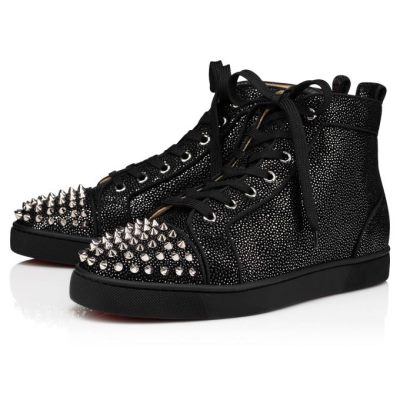 Christian Louboutin Lou Spikes Orla White High Top Sneakers for